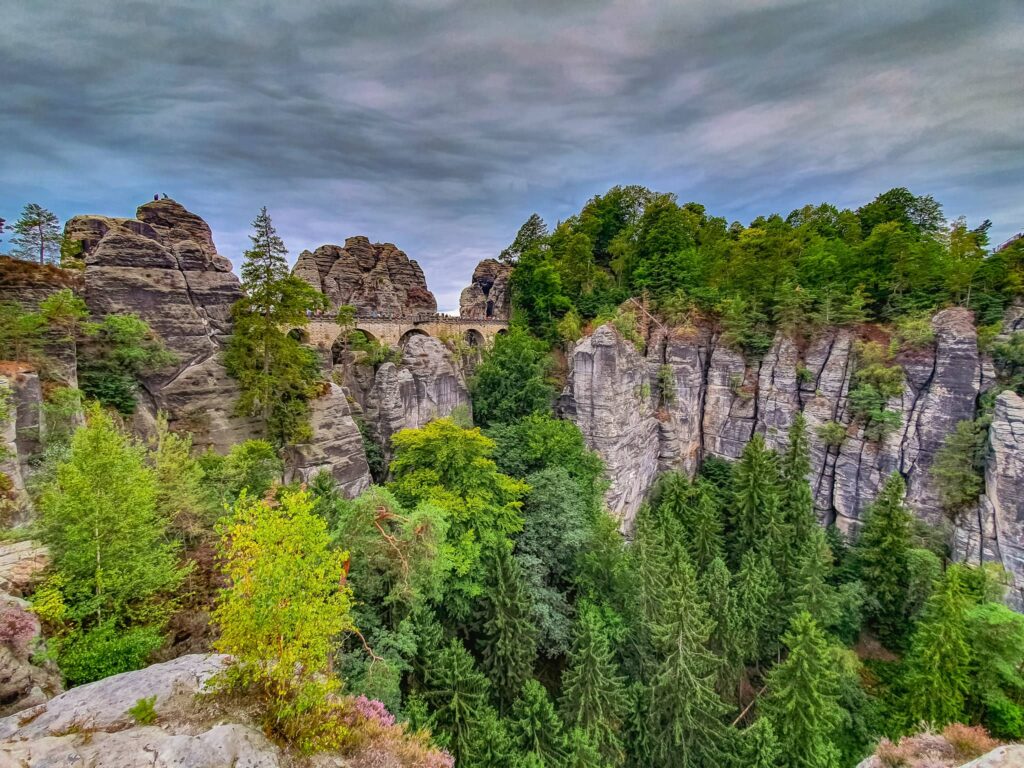 Bastei Bridge Bastei Bridge - stone bridge among rock formations