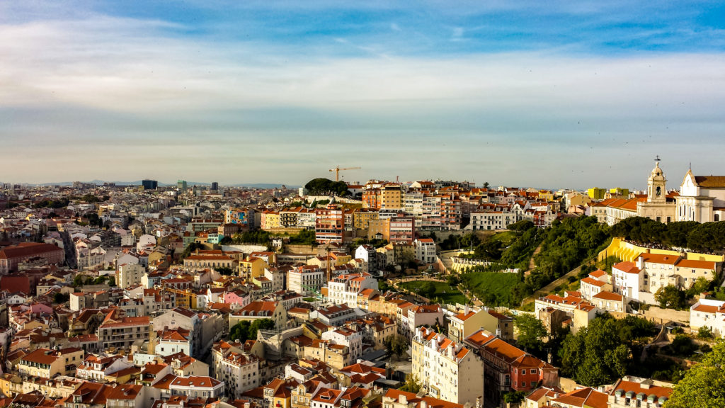 Lisbon, Portugal Panoramic view of the rooftops of Lisbon, Portugal
