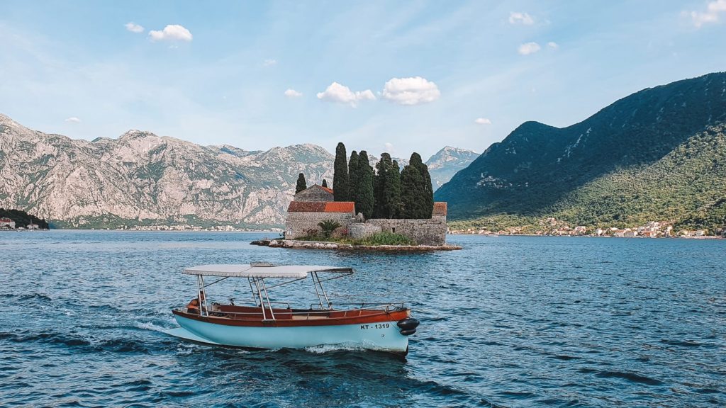 Boat sailing in the Bay of Kotor