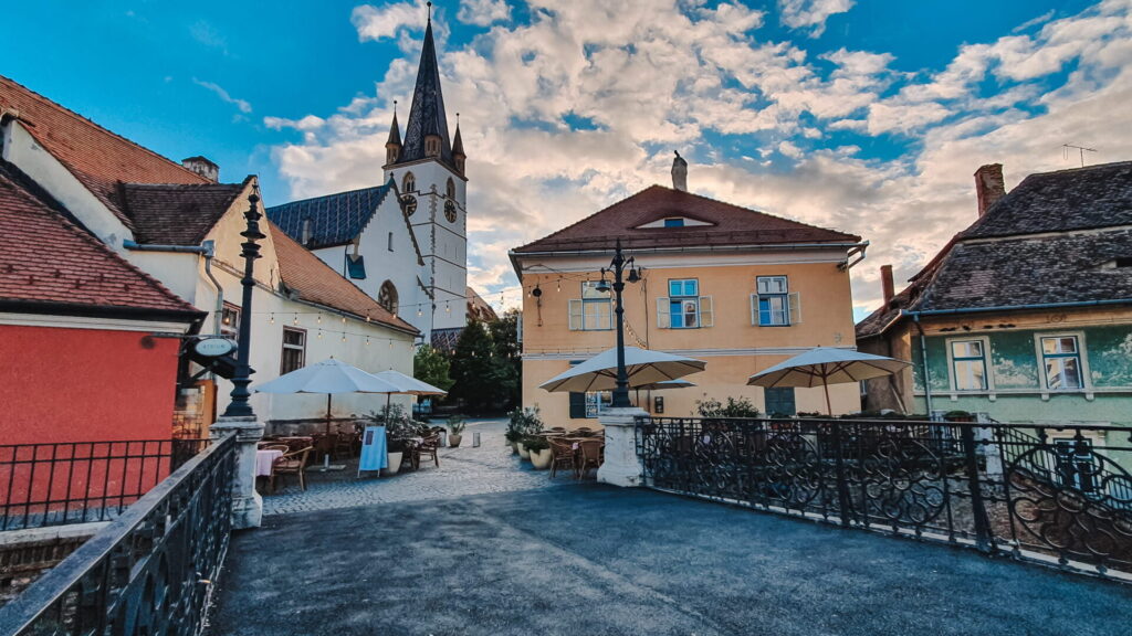 Sibiu, Bridge of Lies View Bridge of Lies and Old Town Houses