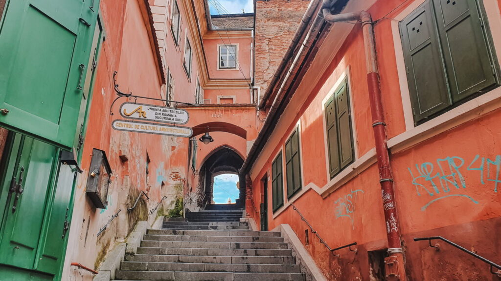 Sibiu Old Town Stairway Stairway in Sibiu Old Town