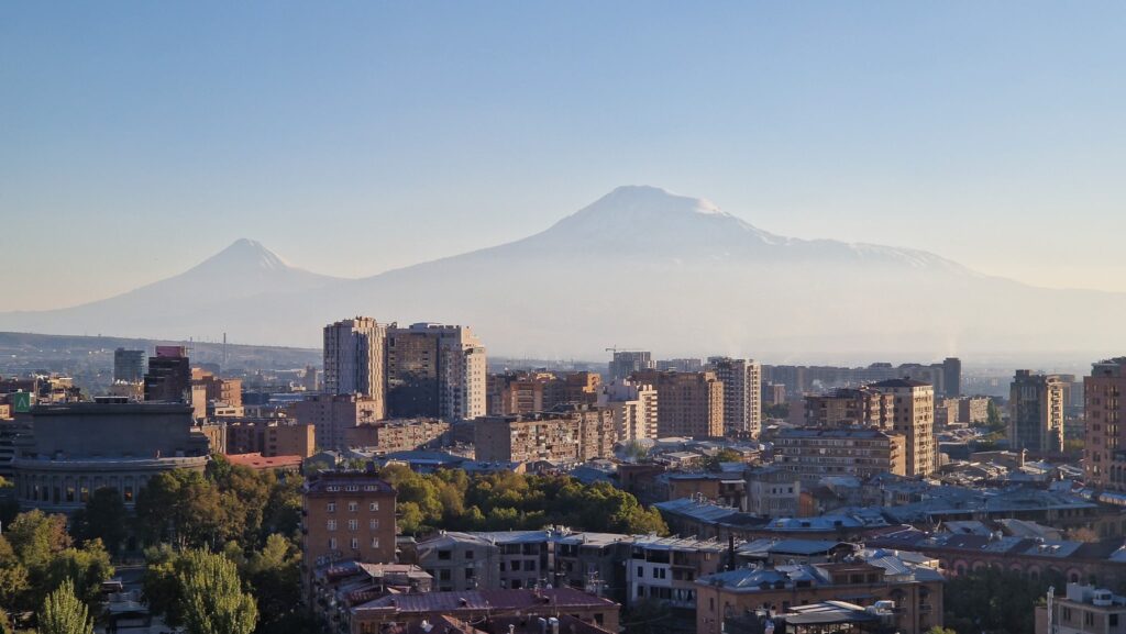 View of Mount Ararat in Yerevan during the day