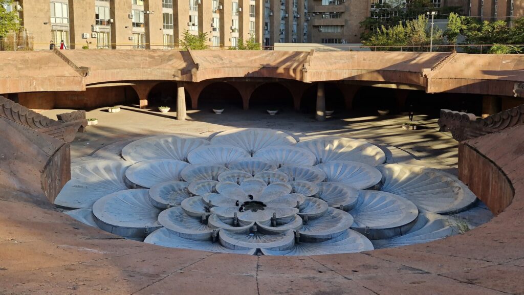 Flower-shaped fountain in Yerevan, Armenia