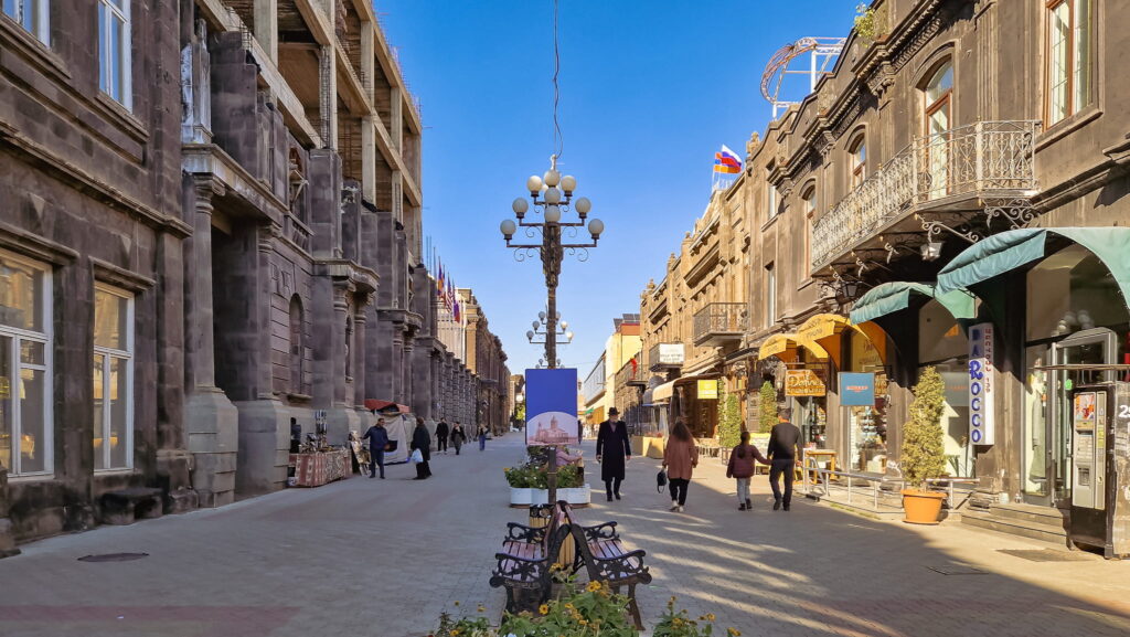 Abovyan Street in Gyumri, Armenia