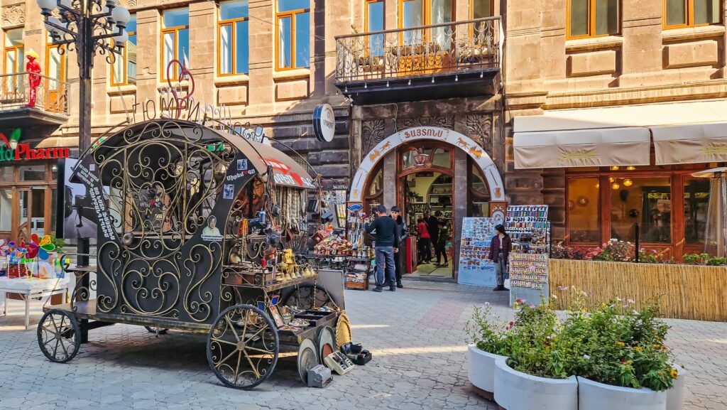 Abovyan Street in Gyumri, Armenia