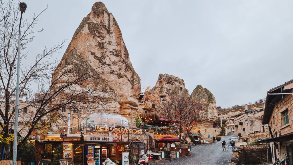 Goreme Center Goreme on a cloudy December day, Cappadocia in the low season