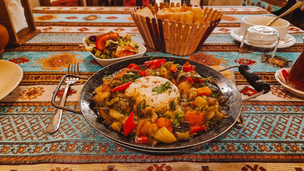 Dish at Topdeck Cave Traditional food in Cappadocia