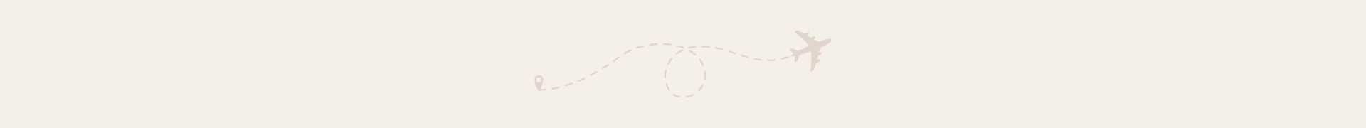14 Minimalist travel illustration: a dotted flight path from a map pin on the left to an airplane on the right, looping midway.