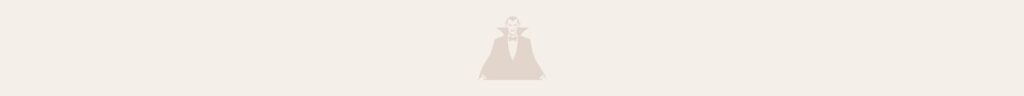 Dracula Silhouette of a vampire wearing a cape centered on a pale beige background