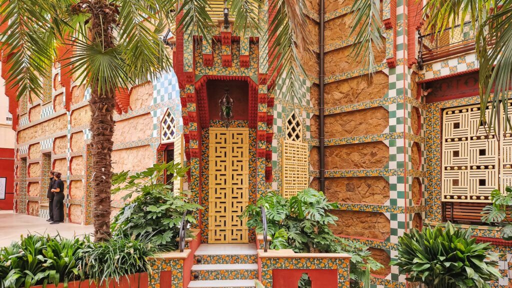 Casa Vicens entrance Orientalist and Mudejar details at Casa Vicens in Barcelona