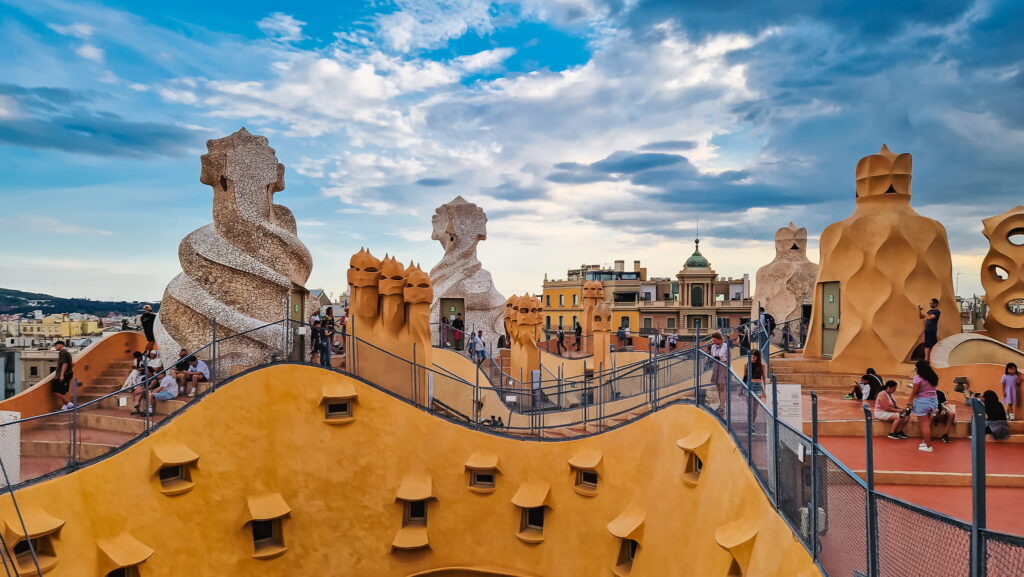 La Pedrera rooftop Rooftop with chimneys in various shapes, La Pedrera, Barcelona
