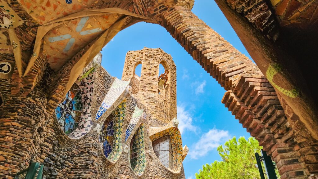 Cripta de la Colònia Güell, exterior Unfinished church, Cripta de la Colònia Güell, a must when visiting every Gaudí building in Barcelona
