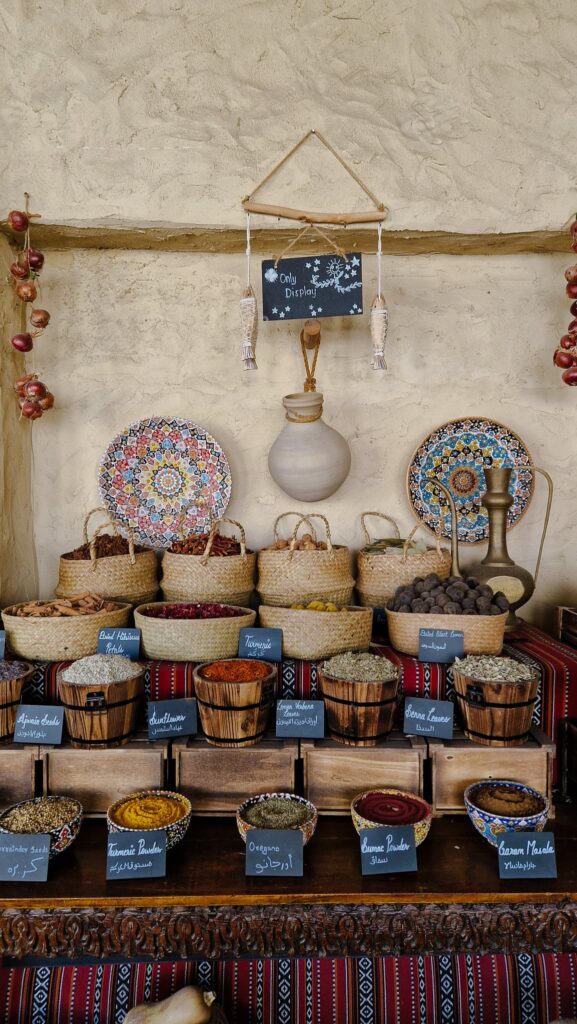 Dubai Old Town Baskets with spices in Dubai