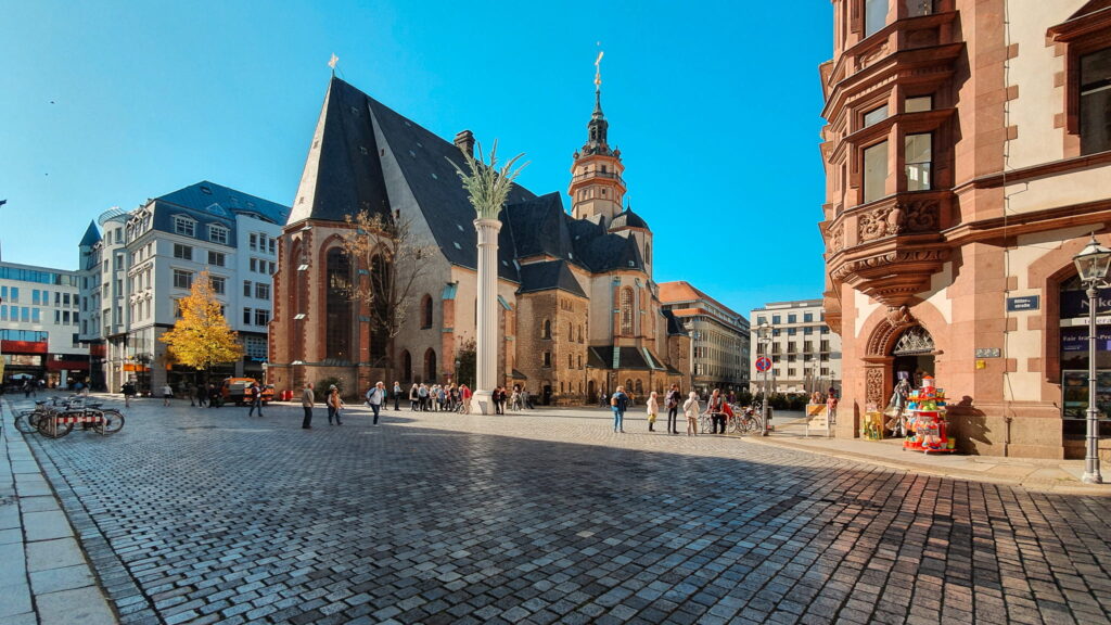 Leipzig, Church A square qith a church in Leipzig, Germany - European cities to visit in autumn