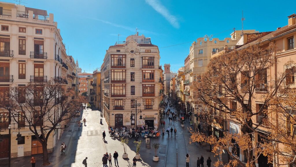 Valencia Serranos view Valencia, old town buildings seen from the Serranos Towers