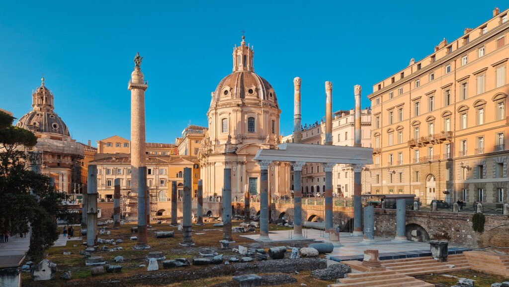 Roman Forum & Church Roman Forum in Rome with church in the back