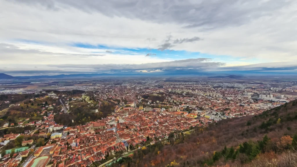 Brasov from Tampa, November Panoramic view of Brașov old town from Mount Tampa