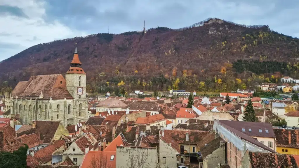 Brasov Black Church view Brasov Old Town with the Black Church towering over the houses